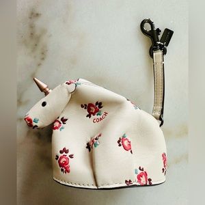 NWOT COACH Rare Unicorn Coin Pouch Purse Keychain bag